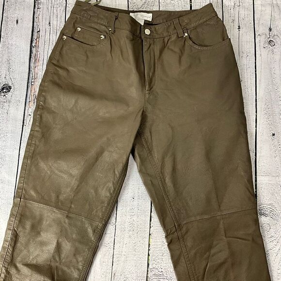 VINTAGE SPIEGEL Brown Leather Pants - Picture 3 of 5